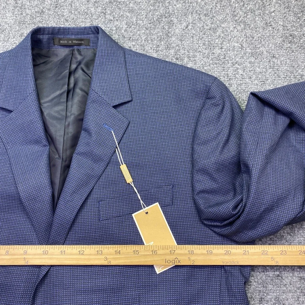 Michael Kors Mens 42R Blue Micro Pattern Two Button Blazer Sport Coat NWT